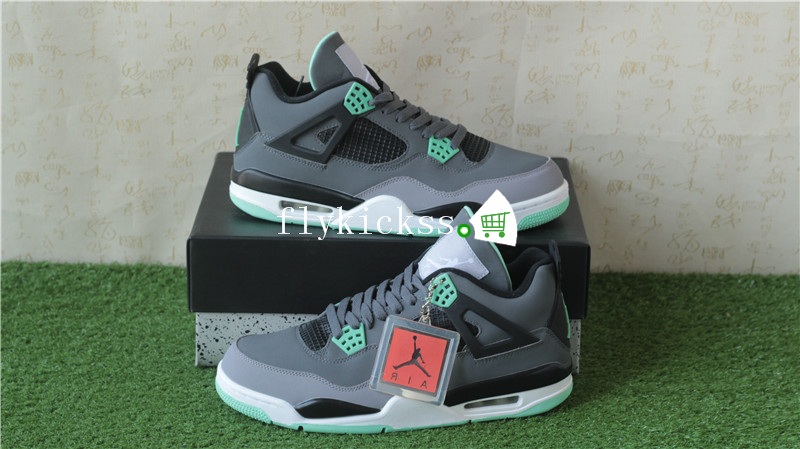 Authentic Air Jordan IV 4 Green Glow